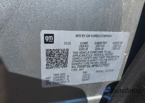 2023 Chevrolet Trailblazer Fwd Lt from USA, damaged, VIN KL79MPSL4PB217557